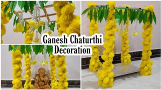 Ganesh Chaturthi Mandapam Decoration Ideas  DIY  Vinayaka Chavithi Decoration At Home [upl. by Emmanuel]