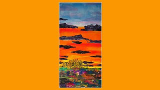 9775 Sunset Spectacular Fluid Acrylics Landscape 8042024 Intuitive art [upl. by Melvena]