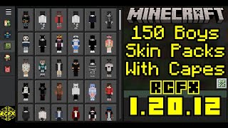 150 Boys Skin Packs With Capes For Minecraft 12012 Mobile and PC [upl. by Spiegelman]