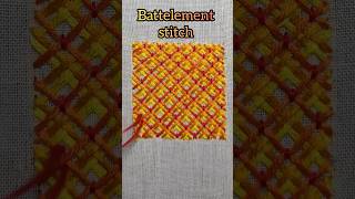 Battlement stitch couching stitch family embroideryembroiderytutorial handembroidery fiberart [upl. by Aroel300]