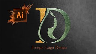 fashion logo design adobe illustrator  how to create fashion logo in illustrator  D logo design [upl. by Ahsinej513]