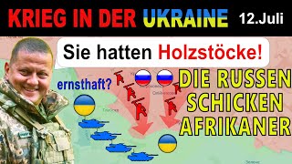 12JULI VIDEOAUFNAHME  AFRIKANISCHER SOLDAT KÄMPFT MIT HOLZSTOCK gegen Ukrainer  UkraineKrieg [upl. by Stav50]