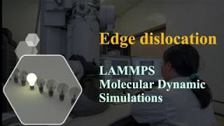 Edge Dislocation  FCC materials  LAMMPS  Molecular simulations  OVITO Post analysis [upl. by Conard]