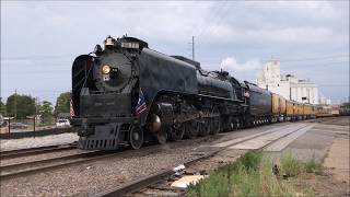 Union Pacific 844 Pulls a Freight Train Out of Denver CO [upl. by Nywroc]