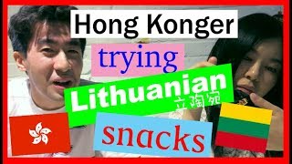 Hong Konger trying LITHUANIAN SNACKS  Frances in Lithuania [upl. by Noira]