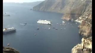 Sinking Cruise Ship  Santorini Repost  new footage [upl. by Acinomed]