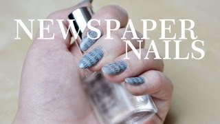 NEWSPAPER  NAILS TUTORIAL [upl. by Bunde]