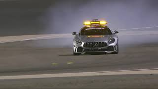 MERCEDES GTR AMG SAFETY CAR F1 FAZENDO DRIFT E OS DISCOS DE FREIO FICANDO INCANDESCENTE [upl. by Enyale]