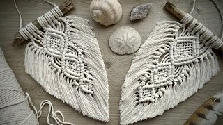 DIY Macrame Feather  Stepbystep Instructions [upl. by Airet]