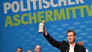 Söder beim Aschermittwoch „Bäume sind das einzig Grüne was ich umarmen will“ [upl. by Reifinnej]