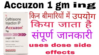 l Accuzon 1gm injection  Ceftriaxone injection ip 1000 mg hindi 💉 [upl. by Krall]