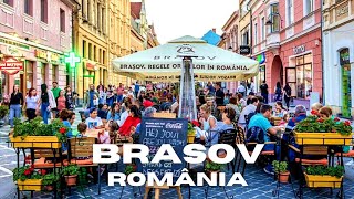 Brasov Romania Walking tour around city centre 4k [upl. by Odrarej]