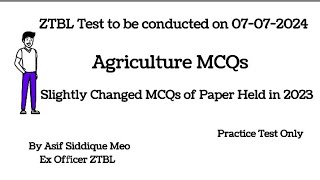 Slightly Changed MCQs Of Agriculture of 2023 Paper  ZTBL Test preparation [upl. by Nodnart733]