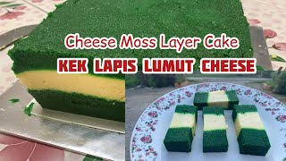 kek lapis sarawak  kek lumut cheese cheese moss layer cake  tip jika loyang tidak cukup tinggi [upl. by Hermine]