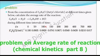 problem on average rate of reaction chemical kinetics part 8 for CBSE class 12 and JEE IIT [upl. by Dorsman763]