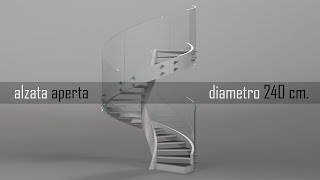 scala elicoidale prefabbricata diametro 240 cm con gradini alzata aperta e le ringhiere disponibili [upl. by Rodolfo]