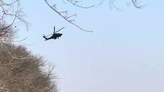 NC National Guard Boeing AH64E Apache Guardian 2203412 flying over the Cape Fear River [upl. by Targett631]