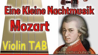 Eine Kleine Nachtmusik  Mozart  Violin  Play Along Tab Tutorial [upl. by Pickering886]