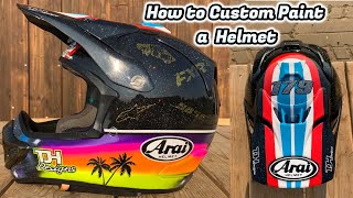 Custom Helmet Painting Arai MXV TJH Designs Step by Step [upl. by Ahterod]