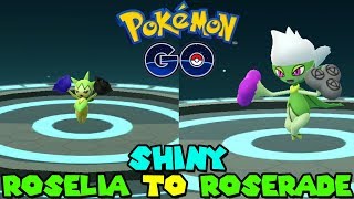 Evolving SHINY ROSELIA TO SHINY ROSERADE IN POKEMON GO [upl. by Sou]