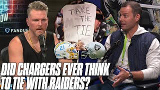 Pat McAfee Asks Brandon Staley If He Thought Of Tying In Raiders Game [upl. by Valerie]