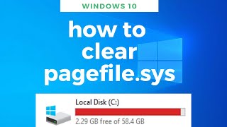 How to delete and clear pagefilesys  Windows 10 [upl. by Aphra]