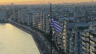 Thessaloniki Greece  An Aerial Journey  4K [upl. by Yelkrab]