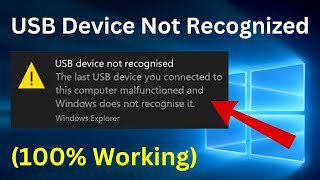 Windows 10  Fix quotUSB Device Not Recognizedquot  Solve Device Descriptor Request Failed Permanently [upl. by Margery]