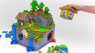 Building a Magnetic Papercraft  Minecraft Village [upl. by Selec]