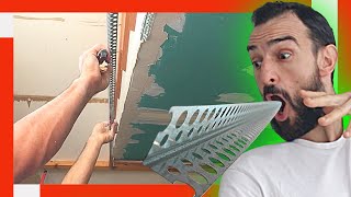 🔥 Cómo Colocar CANTONERA Metálica en PLADUR 🔰 Empastado Techo Bajo Escaleras Drywall [upl. by Amluz321]