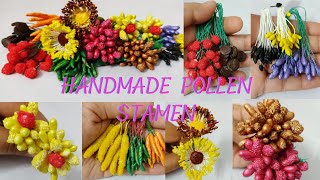 How to make Pollen DIY Flower stamen quick easy diy stamens 8 types of diy flower stamen [upl. by Bein]