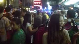 New Year Eve 2014 Khaosan road Bangkok [upl. by Kordula503]