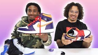 Air Jordan 1 SB Lakers quotLA TO CHICAGOquot Review [upl. by Ahsaeym]