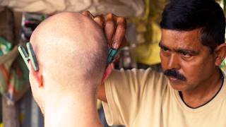 Shirtless Head Massage from Acupressure Indian Street Barber [upl. by Eilsek110]