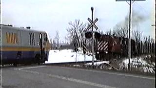 Near Fatal Head on Via Train CP Freight Smithfalls 2 [upl. by Erin661]