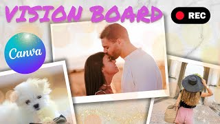 How to make a feminine Vision Board slideshow with Canva ✨ Video Vision Board Tutorial with Canva [upl. by Sanford]