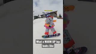 How A 5 Year Old Does Her WARM UP LAP snowboarding [upl. by Ettennahs]