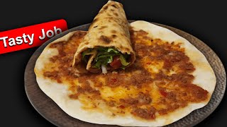 Turkish Pizza in the Pan Lahmacun Recipe  How To Make Lahmacun In A Pan Without Oven [upl. by Arfihs836]