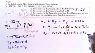 NTG Elektrotechnik Prüfungsaufgabe PE07  Gesamtleistung Teilleistung Ströme Spannungen [upl. by Rockwood]