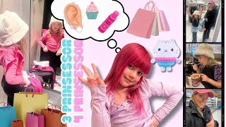 JAADAG Miley shoppar loss tar hål i örat och färgar håret rosa😳😬🫣😱 3prinsessor VLOGG💕 [upl. by Ardnasal750]