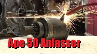 Piaggio Ape 50 Anlasser reparieren  Die Apeschrauber [upl. by Hebert]