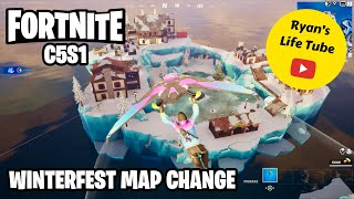 Fortnite C5S1 16  The Winterfest Map Change A New Island [upl. by Nomrej]