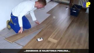 POSTAVLJANJE LAMINATA HRAST 3LAMELNI NA LAMEL PARKET STAR 30 GODINA [upl. by Balbinder]