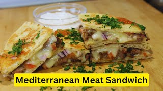 Mediterranean Fusion Delight Greek Gyros Quesadilla with Skepasti Bread [upl. by Ybab511]