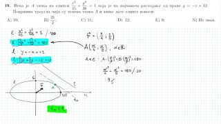 Probni prijemni FON 2020 godine  zad19  analiticka geometrija [upl. by Markowitz]