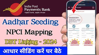 India post payment Bank aadhar Seeding Kaise kare 2024 Aadhaar Card Link Ippb banking [upl. by Airdnalahs]