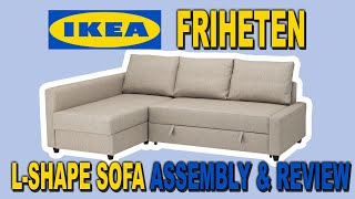 IKEA Friheten Lshape Sofa Bed  Assembly and Review Hyllie Beige  Clueless Dad [upl. by Annavoj]