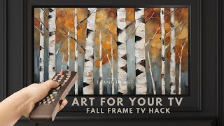 Frame TV Art Screensaver 4K Fall Birch Tree Painting Wallpaper Background Autumn Frame TV Decor [upl. by Seaman599]