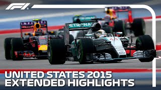 Rosberg And Hamiltons Epic Title Decider  2015 United States Grand Prix  Extended Highlights [upl. by Neomah]