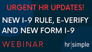 Urgent Employment Verification Updates New I9 Rule EVerify and New Form I9 [upl. by Nanyk]